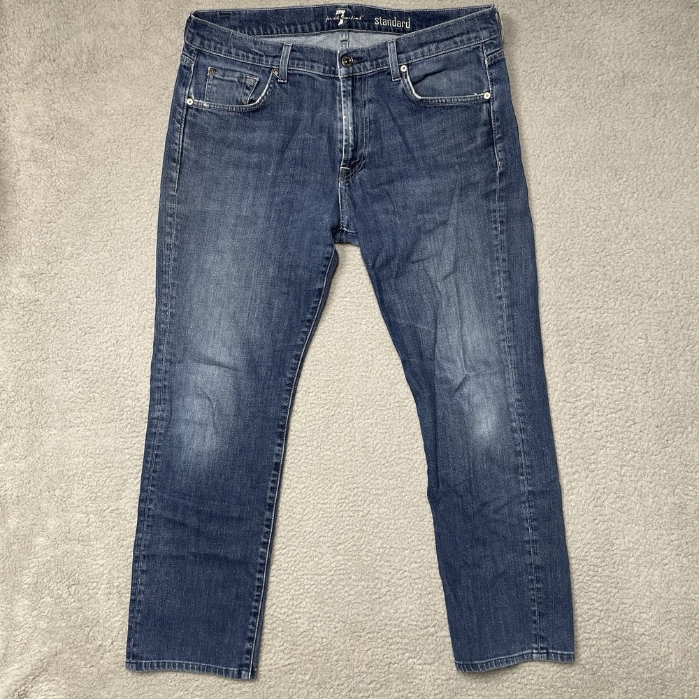 7 For All Mankind Standard Jeans Mens 36x30 Medium Wash Straight Stretch Denim